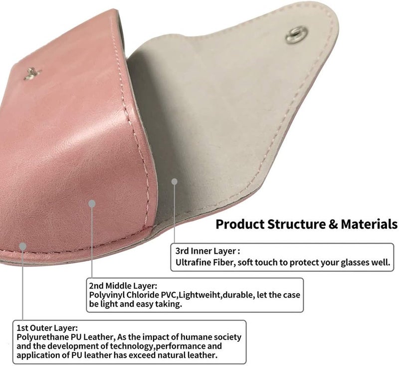 LogHog Portable Leather Glasses Case,Flexible Sunglasses Pouch Slim Case for Women Men Horizontal Eyeglass Case - Image 3